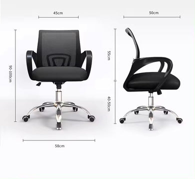 Silla secretarial mesh con base cromada