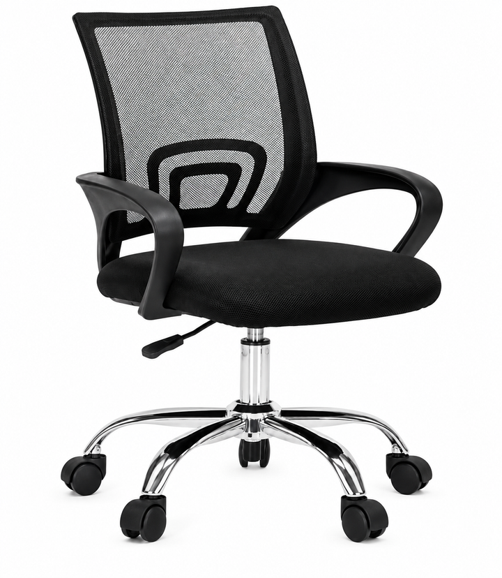 Silla secretarial mesh con base cromada