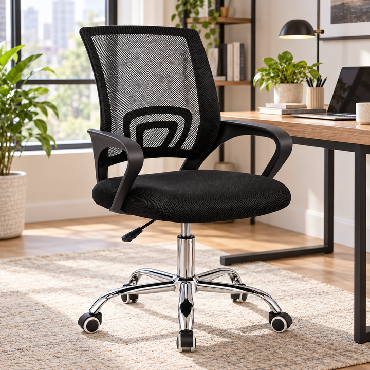 Silla secretarial Mesh cromada