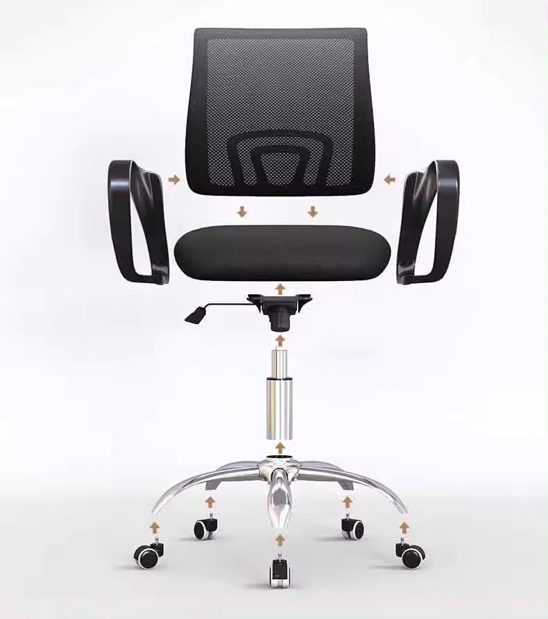 Silla secretarial mesh con base cromada