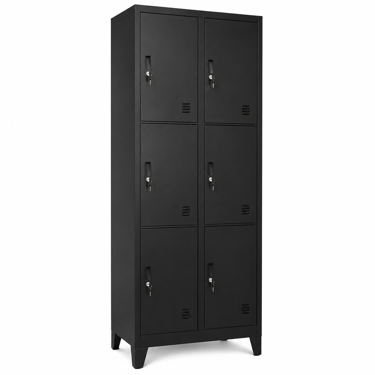Locker metálico de 6 puertas con llave y tirador
