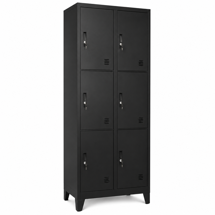 Locker metálico de 6 puertas con llave y tirador