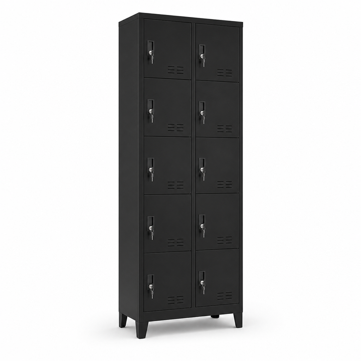 Locker metálico de 10 puertas con llave y tirador
