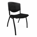 Silla de visita con asiento de tela sin brazo negra