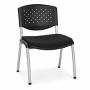 Silla de visita con asiento de tela sin brazo negra