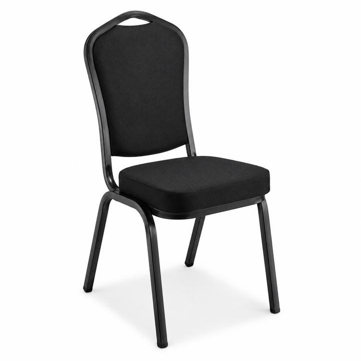 Silla de espera tapizada sin brazos color negro