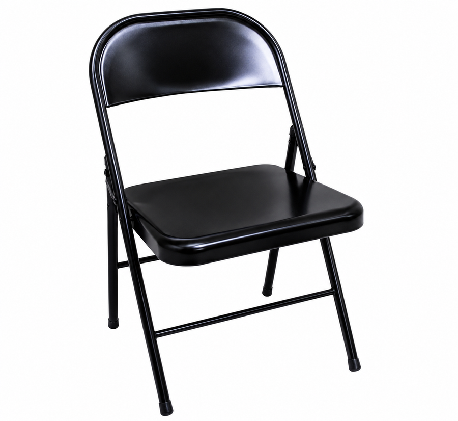 Silla plegable metálica negra
