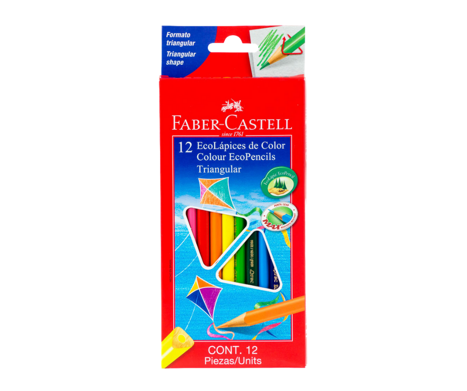 Crayon Madera Faber Castell 12 Colores Largo