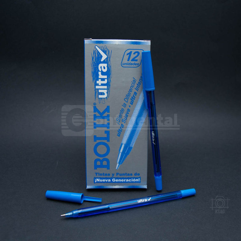 Boligrafo Tinta Bolik Ultra Mediano Azul