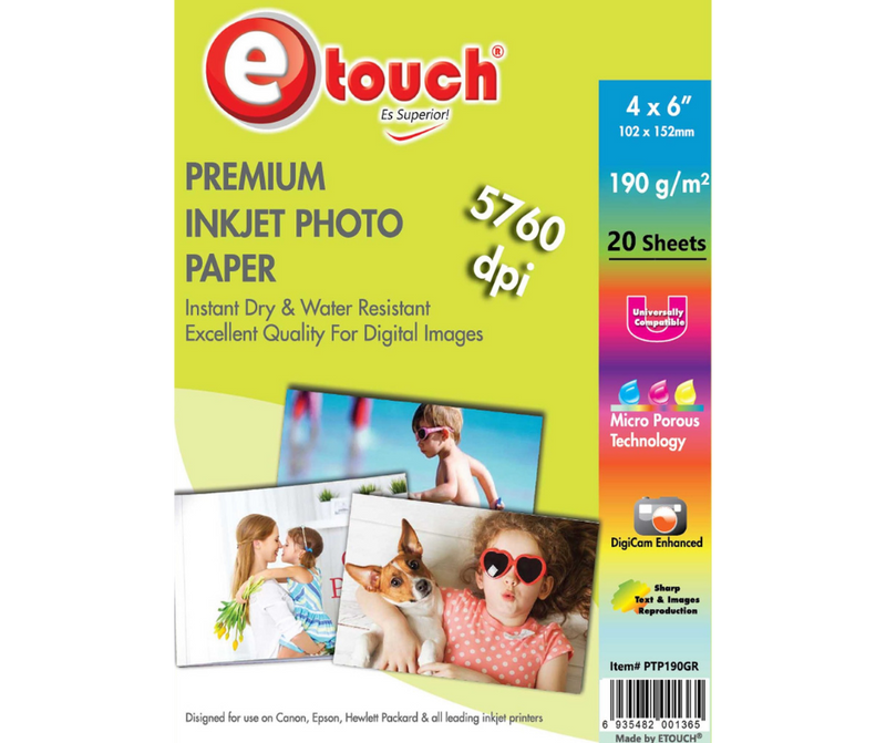 Papel Fotografico 4x6 190g 20H E-Touch